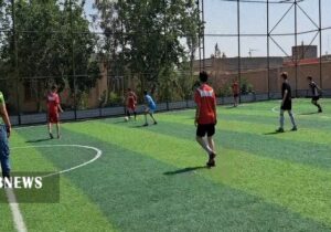 افتتاح زمین چمن مصنوعی شهید حبیبی شهرستان جعفرآباد قم