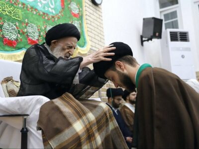 مراسم جشن و عمامهگذاری به مناسبت عید غدیر در بیوت مراجع تقلید برگزار شد