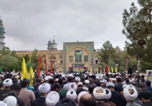 تجمع حوزویان قم در محکومیت جنایتهای اسرائیل و شهادت دبیرکل حزبالله